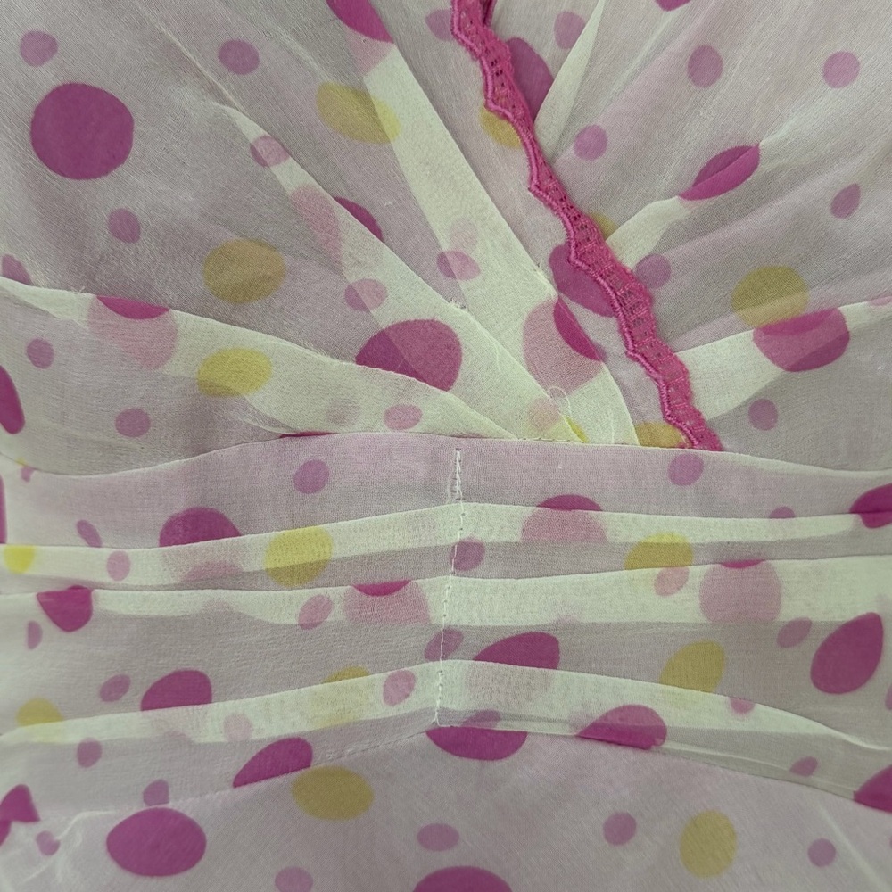 vintage pink polka dot silk slip dress y2k - Picture 11 of 12